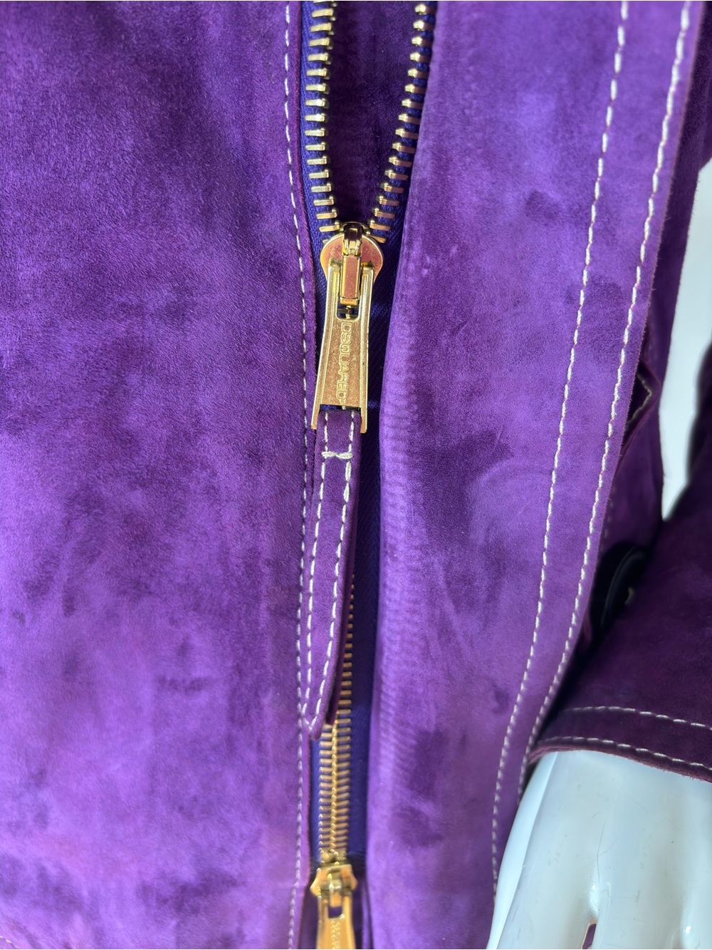 DSQUARED2 Purple Suede Leather Jacket IT 44 Made in Italy - Picture 5 of 15